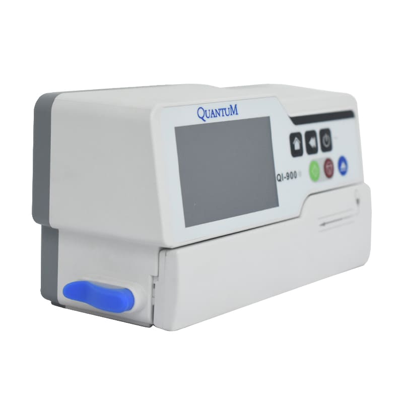 Quantum Infusion Pump (QI 900) Water proof, 4.3'color touch screen, easy operation, 6 modes  Flow rate: 0.01—1200 ml/h  Battery life:9 hr, Manual & programmable Bolus settings (White)