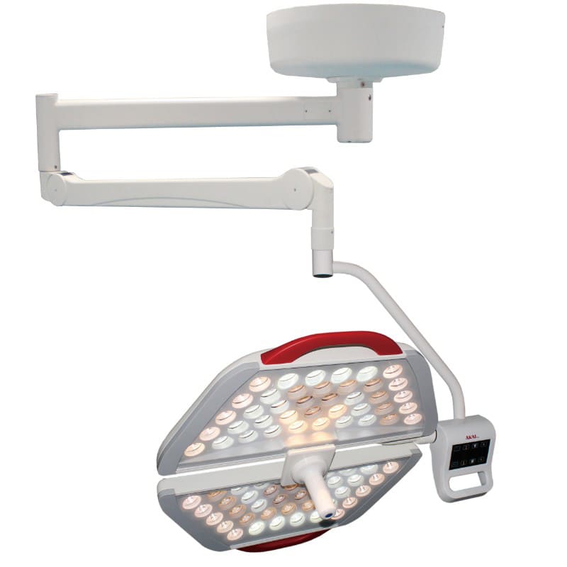 AKAIMED Operating Light LED Double arm Ceiling(Starlight1) Germany OSRAM Lamp (160,000+160,000 Lux) Energy Saving, Shadow less lifetime 50,000hr  Touch Screen MIS Endoscopy Lighting