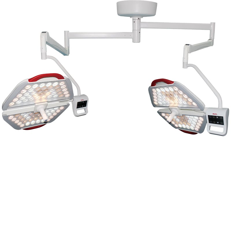 AKAIMED Operating Light LED Double arm Ceiling(Starlight2) Germany OSRAM Lamp (160000+160000Lux) Energy Saving, Shadow less lifetime 50,000hr  Touch Screen  MIS Endoscopy Lighting  Rotation 360 degree