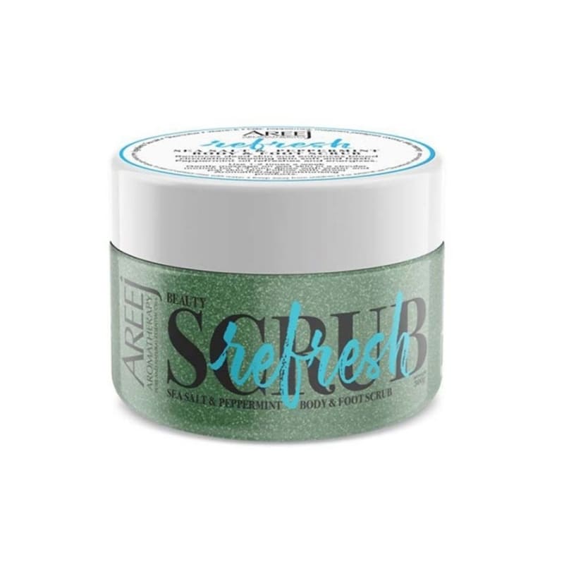 Areej Peppermint Refresh Scrub 350 g removes dead skin leaving skin soft and bright