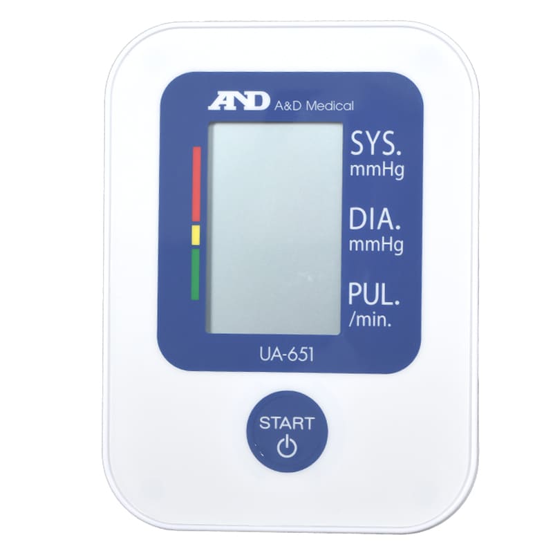 جهاز قياس ضغط الدم ((UA 651SL من A&D وحدة مدمجة ذكية ذاكرة 30 قياس متوسط للقراءة مؤشر عدم انتظام ضربات القلب كف كبير خالي من المطاط وخالي من المعادن