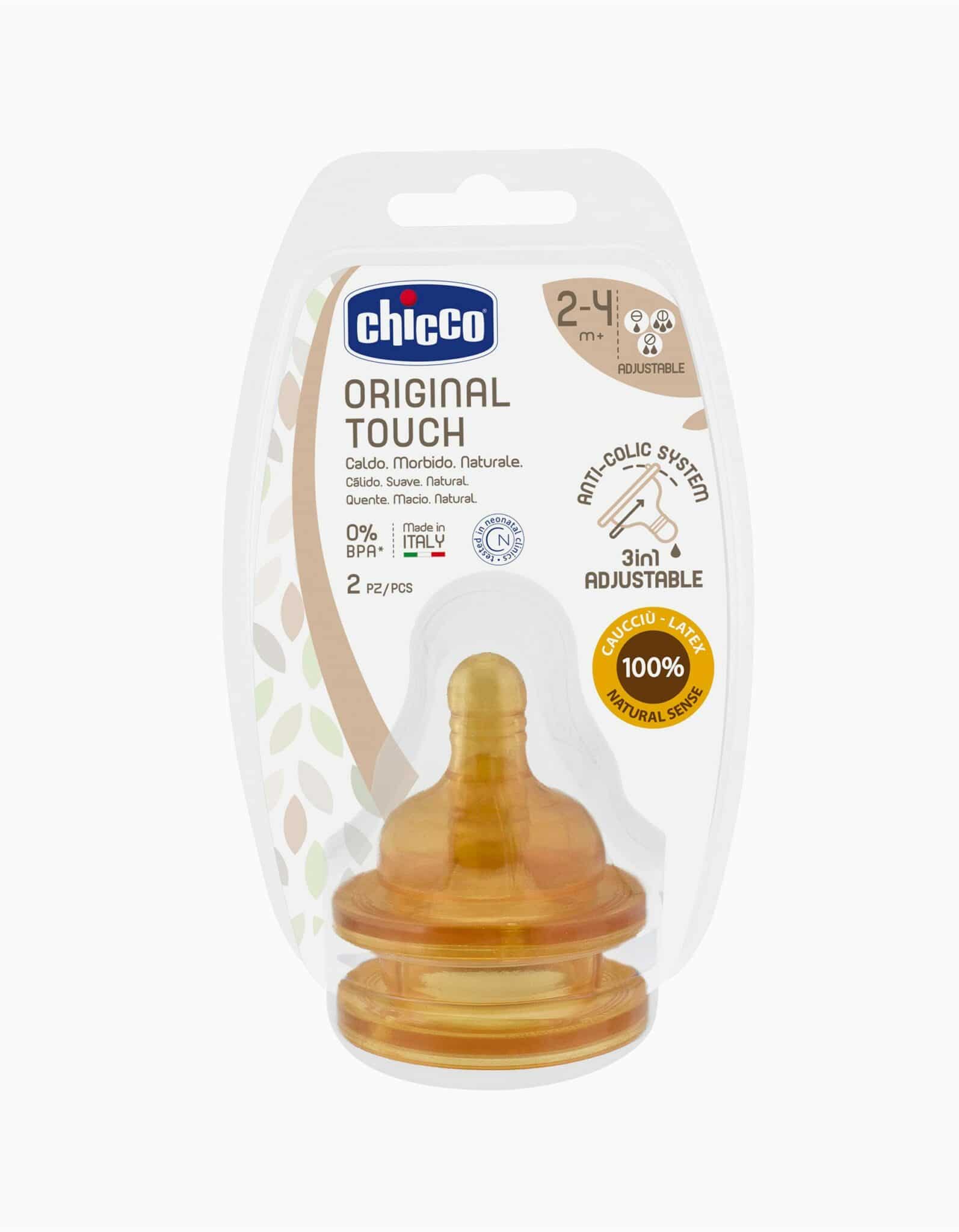 Chicco Original Touch Teats +2m - 2 Pcs