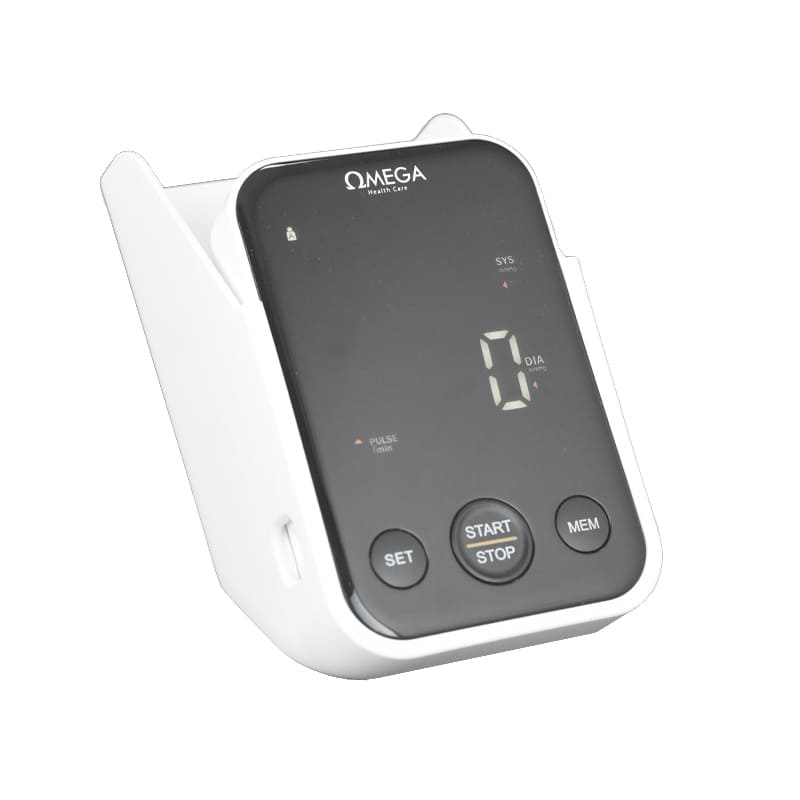 Omega Digital Blood Pressure Monitor with Backlit LED Screen, Storage Box