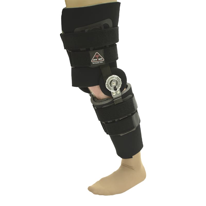 ركبة طبية مثبتة بعد عمليات الغضروف دعامة تثبيت الركبة (ROM) بعد العمليات الجراحية (NKN 132)  لون اسود مقاس يناسب كل الأحجام من ماكسر