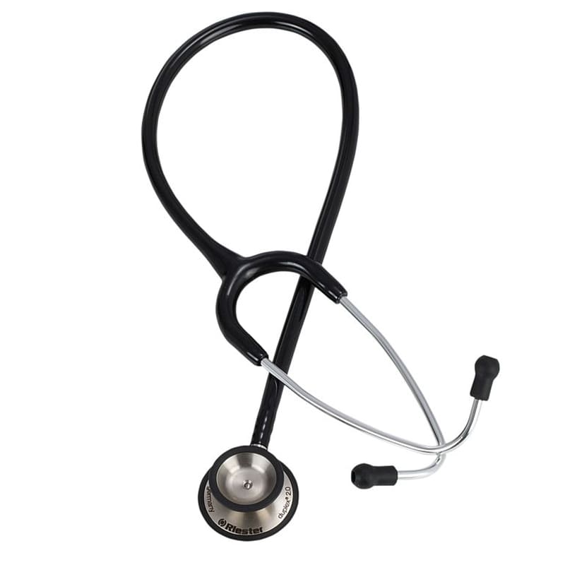 Stethoscope Duplex by Riester 2.0  Apple style with Stainless steel double chest piece (Black)