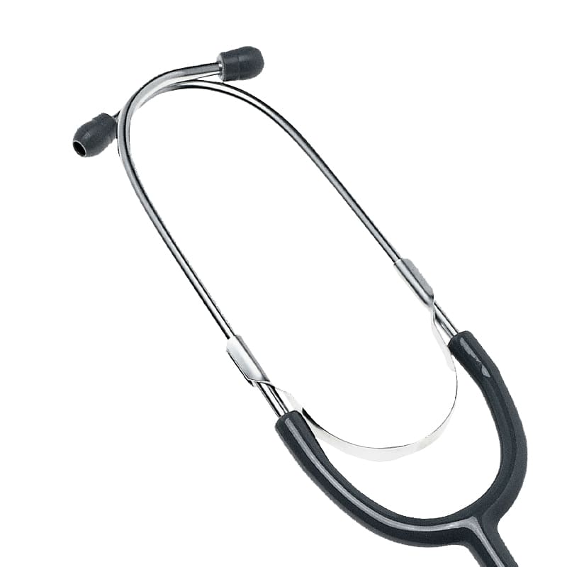 Stethoscope Duplex Nickel chromium by Riester Adults with a pair of replacement ear tips and a replacement membrane Black Color