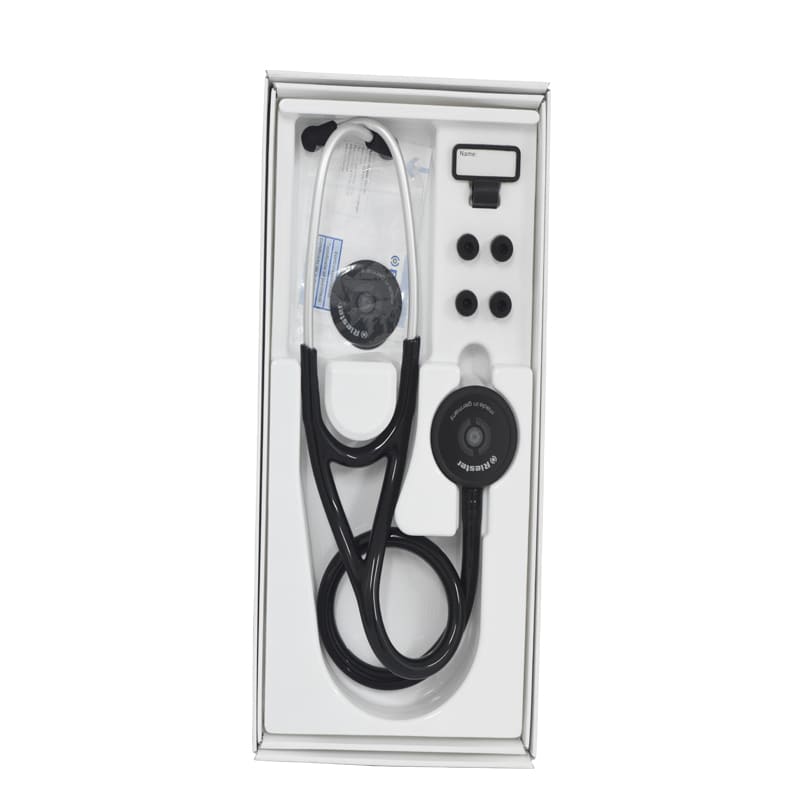 Riester Cardiophon 2.0 Stethoscope supplied with two pairs of replacement ear tips (Black)
