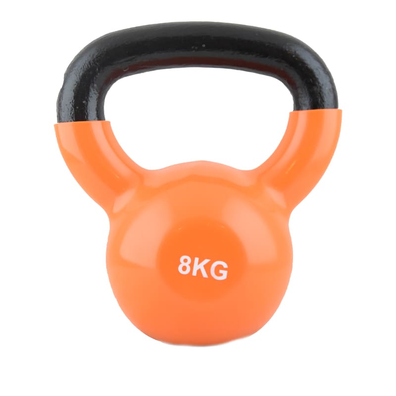 الكرة الحديدة (كيتل بيل) 8 كجم لون برتقالي لتمارين اللياقة البدنية وتمارين الكروس فيت
