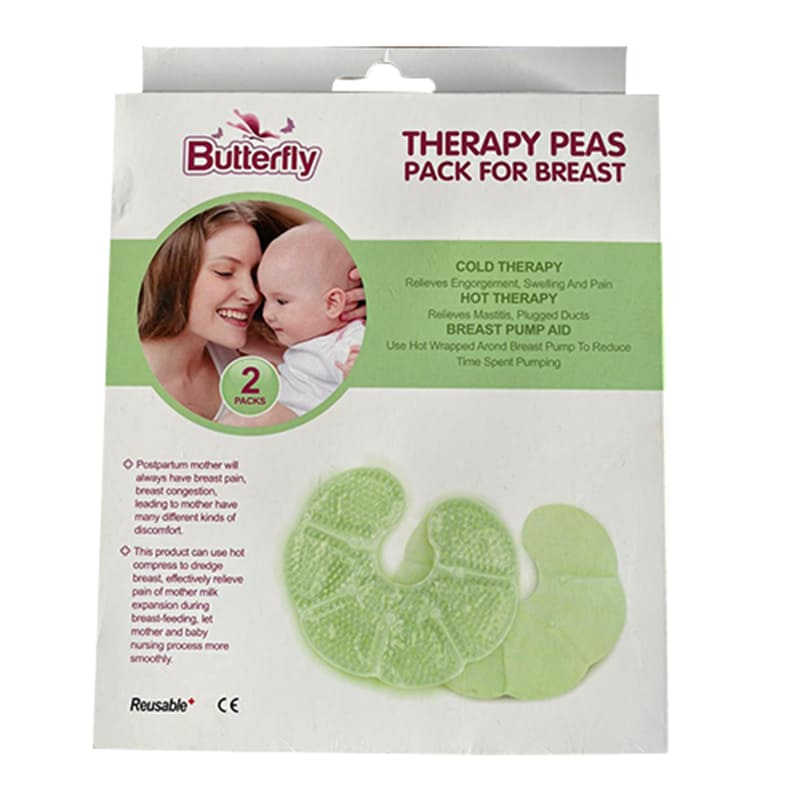 Butterfly Therapy Peas Pack For Breast Hot/Cold Therapy Reusable 2 Pieces Green
